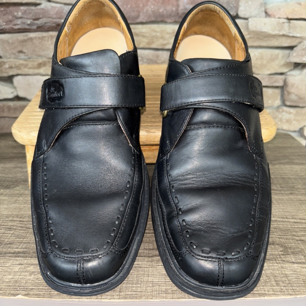 Dr. Comfort Mens Pressure Relief Black Leather Size 9.5W Diabetic Shoes 6210